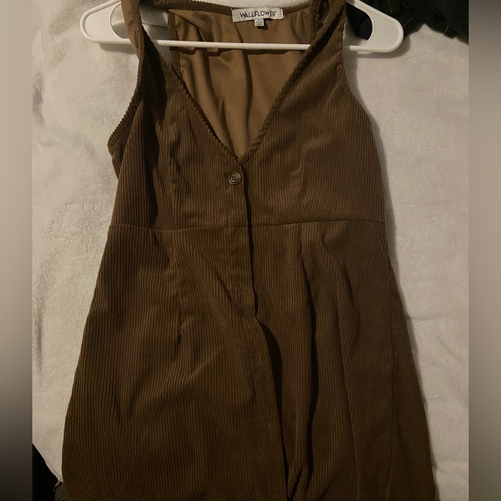 Brown overall dress